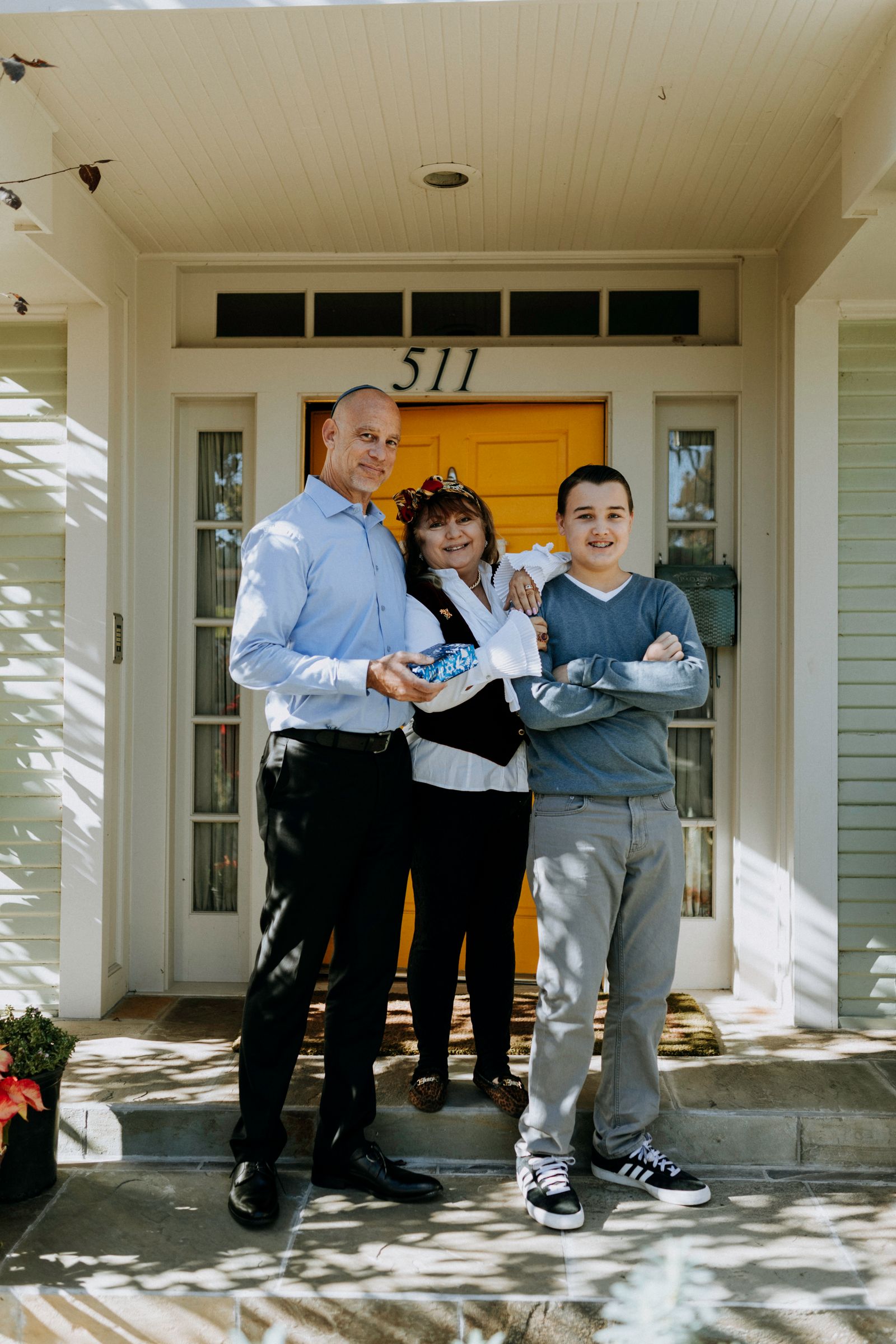A family outside their Northeast Ohio home